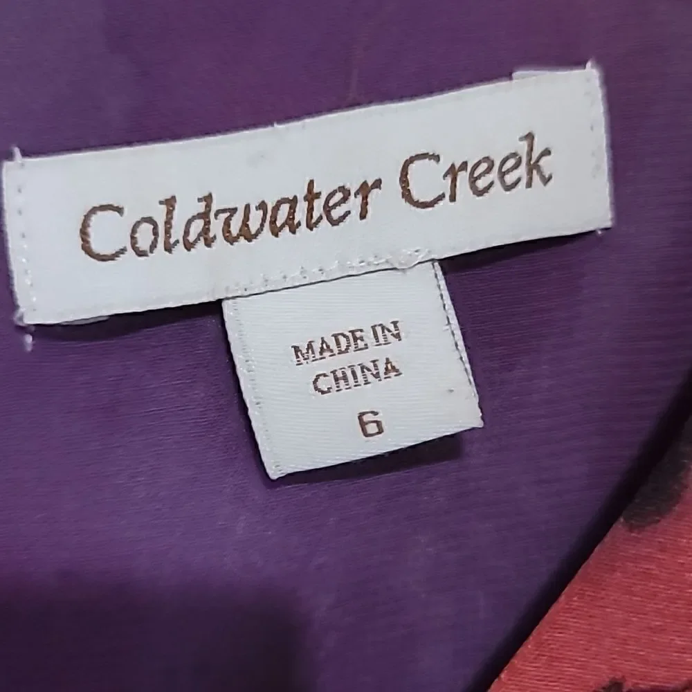 Coldwater Creek Purple Multicolored Floral Print V-neck Dress Sz 6 - Picture 8 of 10